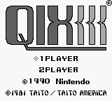 Qix title screen for GameBoy